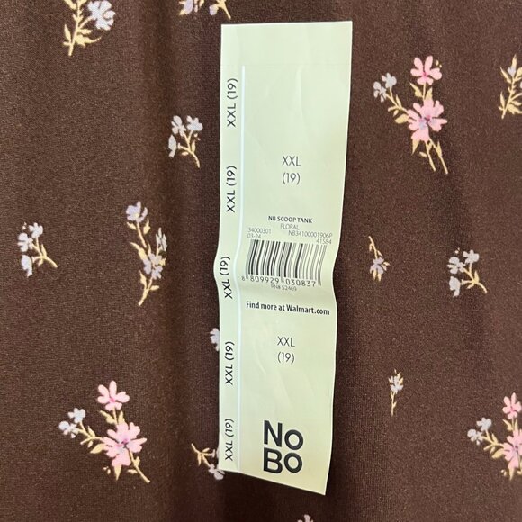 No Boundaries Scoop Tank Top Womens Brown XXL Floral Print New - Picture 9 of 10